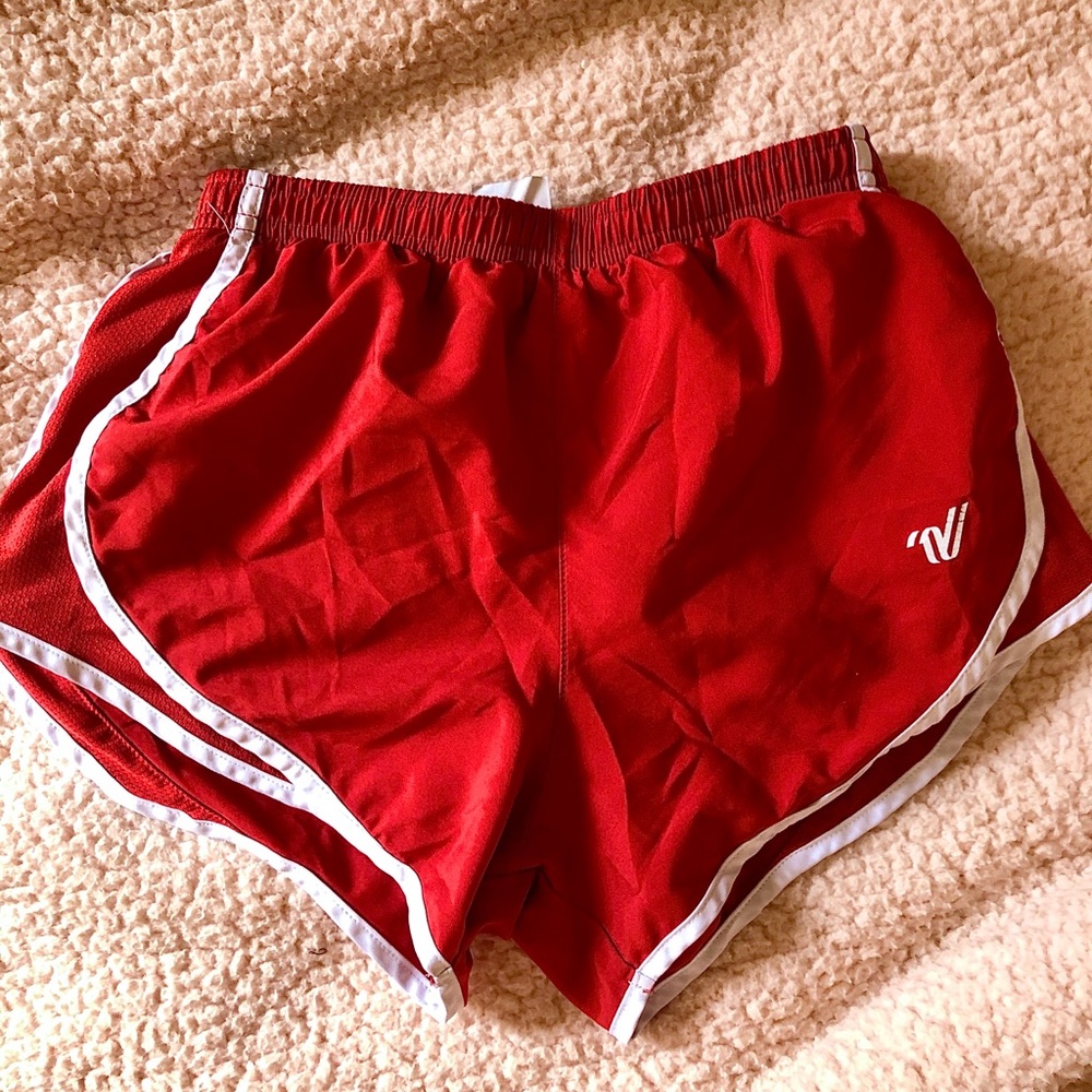 Red Varsity Workout Shorts